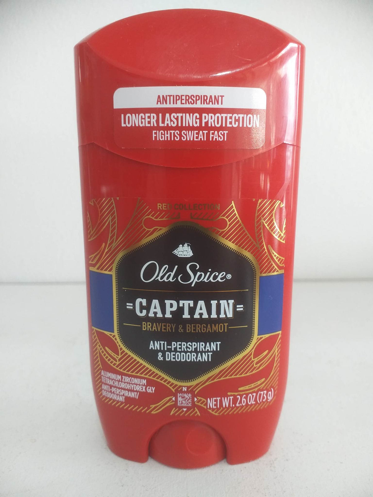 Old Spice Antiperspirant for Men, Captain Bravery & Bergamot Scent 2.6oz (73g)
