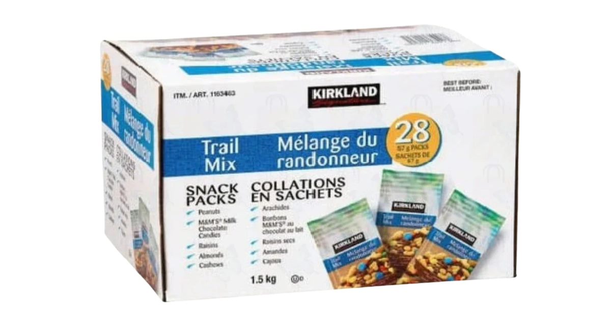 Kirkland Signature Trail Mix Snack Packs, 2 oz, 28 ct