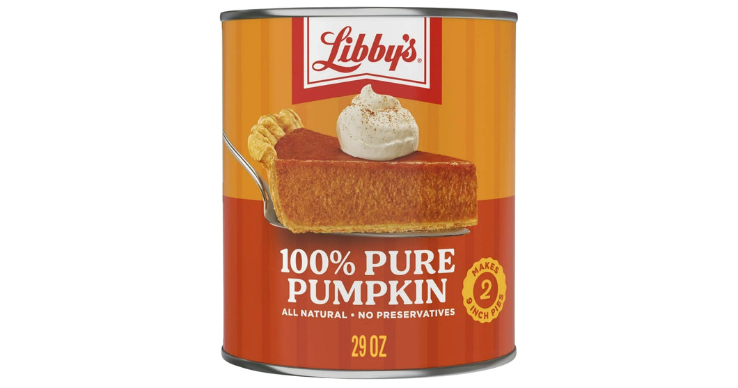 Libby's 100% Pure Canned Pumpkin All Natural No Preservatives, 29 oz