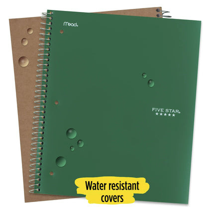 Five Star Wirebound Notebook Plus Study App, 1 Subject, College Ruled, Forest Green
