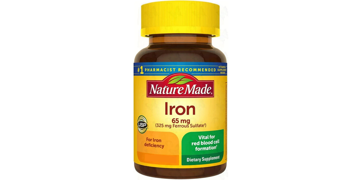Nature Made Iron 65 mg (from Ferrous Sulfate) Tablets, 180 Count