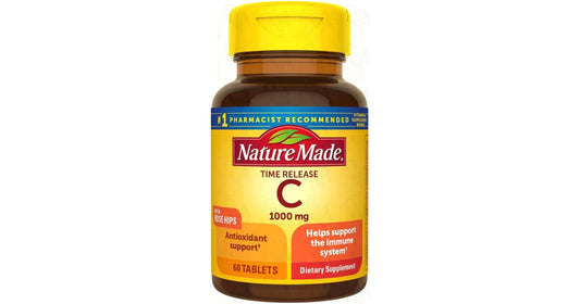 Nature Made Vitamin C 1000 mg Time Release Tablets with Rose Hips, 60 Count to Help Support the Immune System