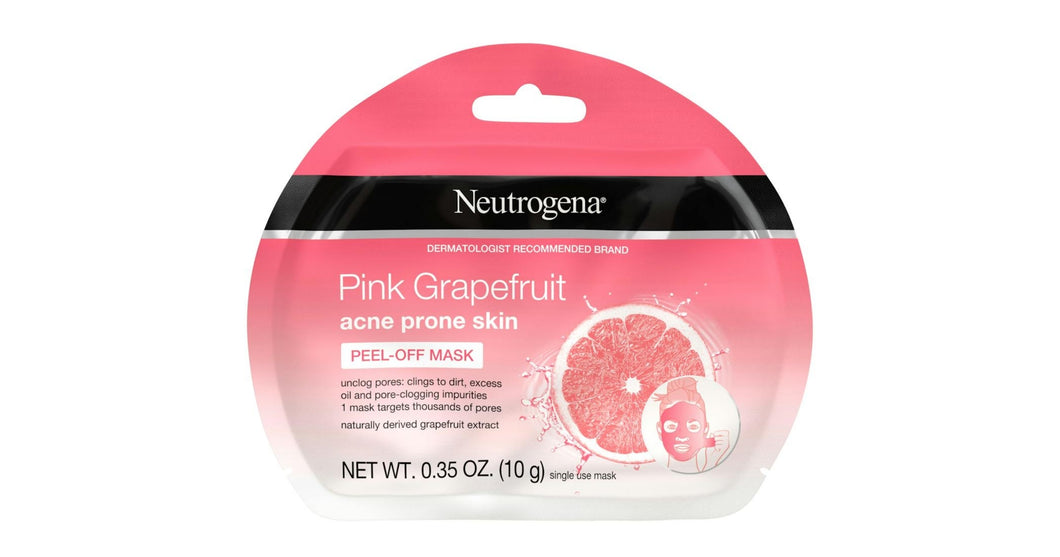 Neutrogena Pink Grapefruit Acne Prone Skin Peel Off Mask 0.35 Oz