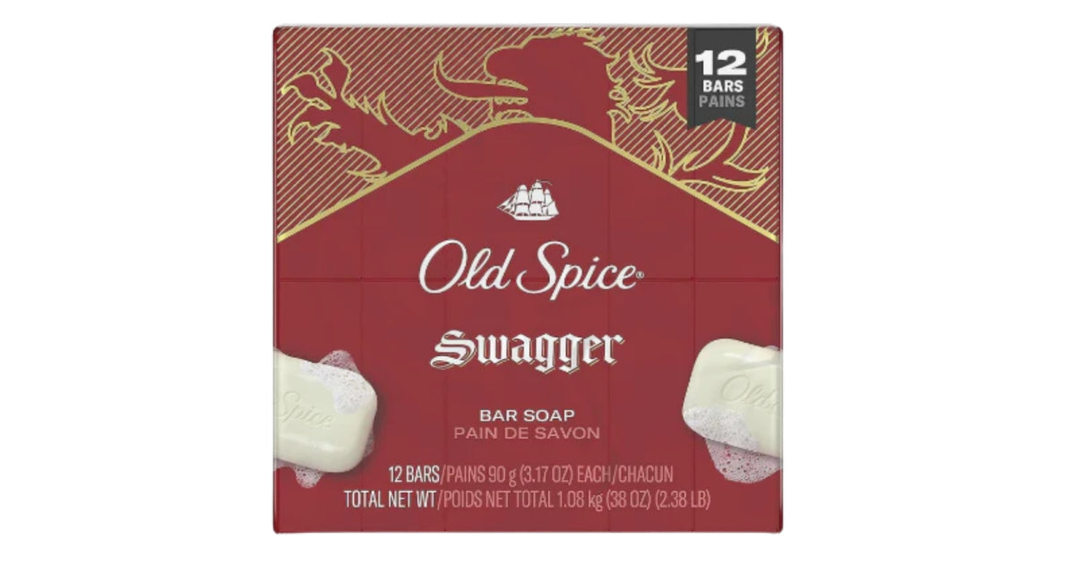 Old Spice Bar Soap for Men, Swagger Scent, 3.17 Ounce 12 Bars