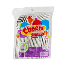 Load image into Gallery viewer, Cheers Starch Based Cutlery Spoon And Fork Natural 24&#39;s
