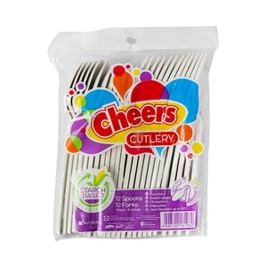 Cheers Starch Based Cutlery Spoon And Fork Natural 24's