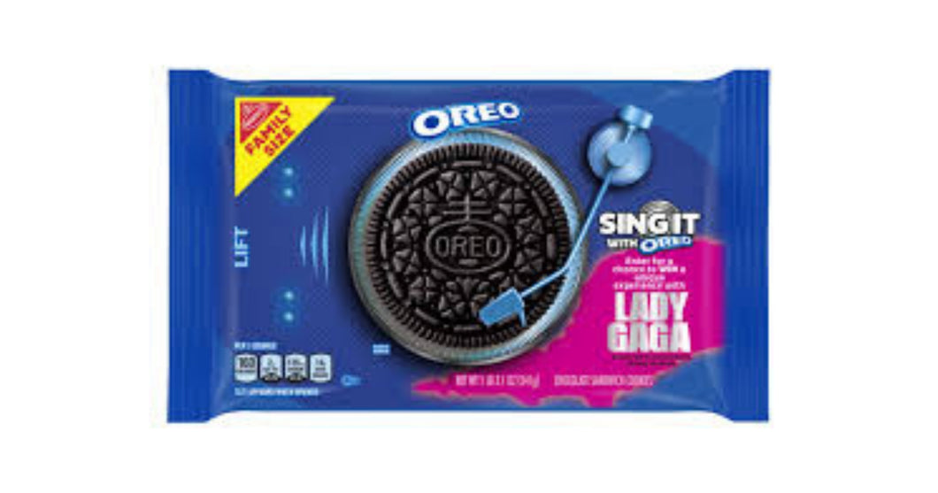 Oreo Lady Gaga Inspired Sandwich Cookies Limited Edition Original Chocolate Sandwich Cookies Family Size Packs