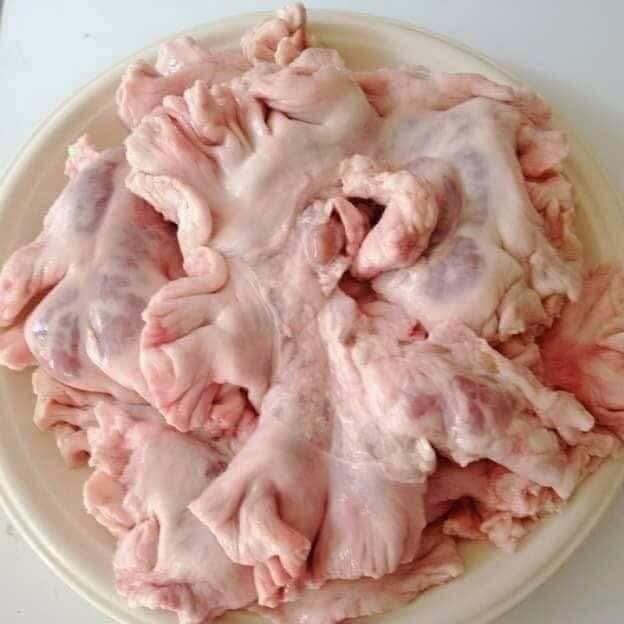 Chicharon bulaklak in a tub ready to cook