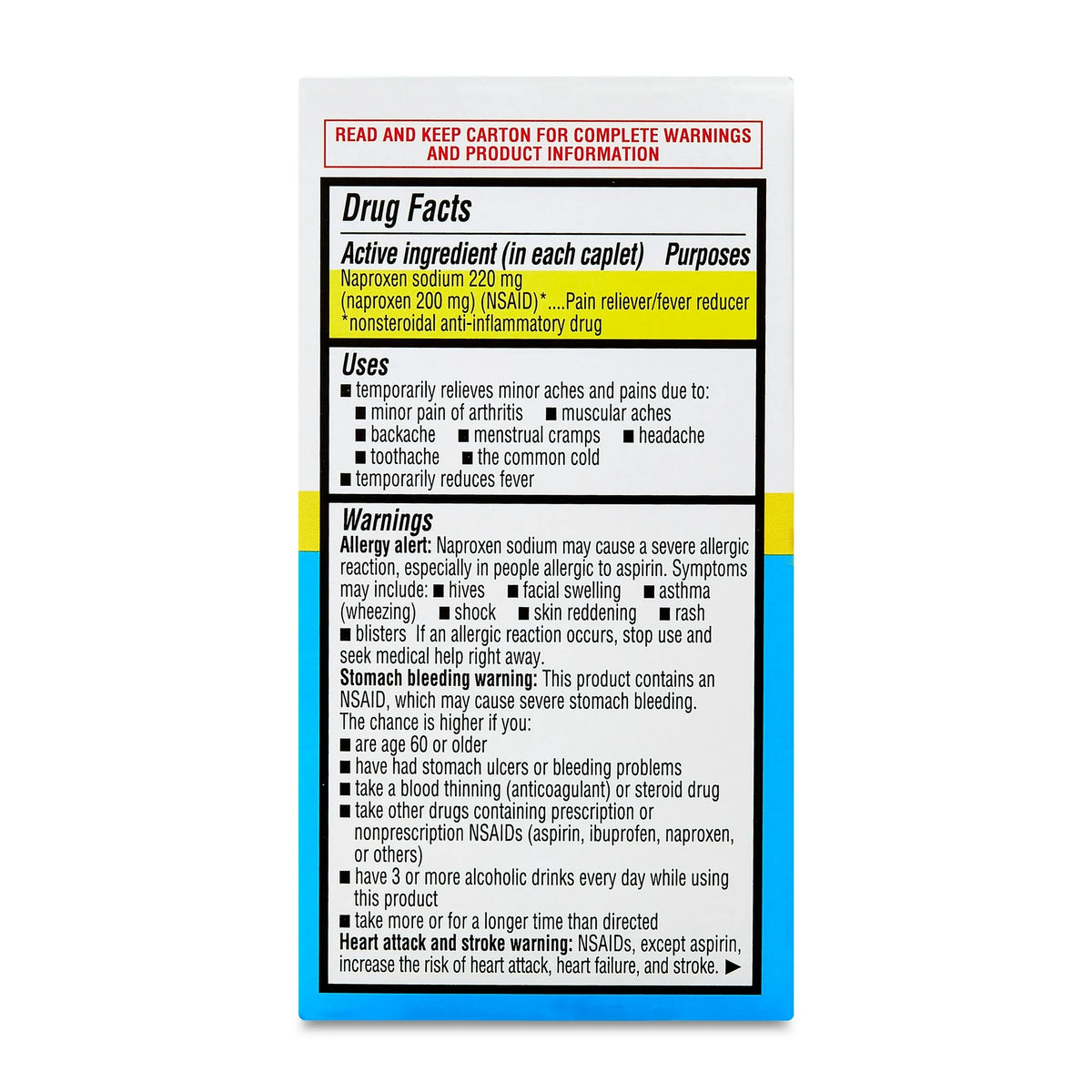 Equate All Day Pain Relief Naproxen Sodium Caplets, 220 mg, 50 Count