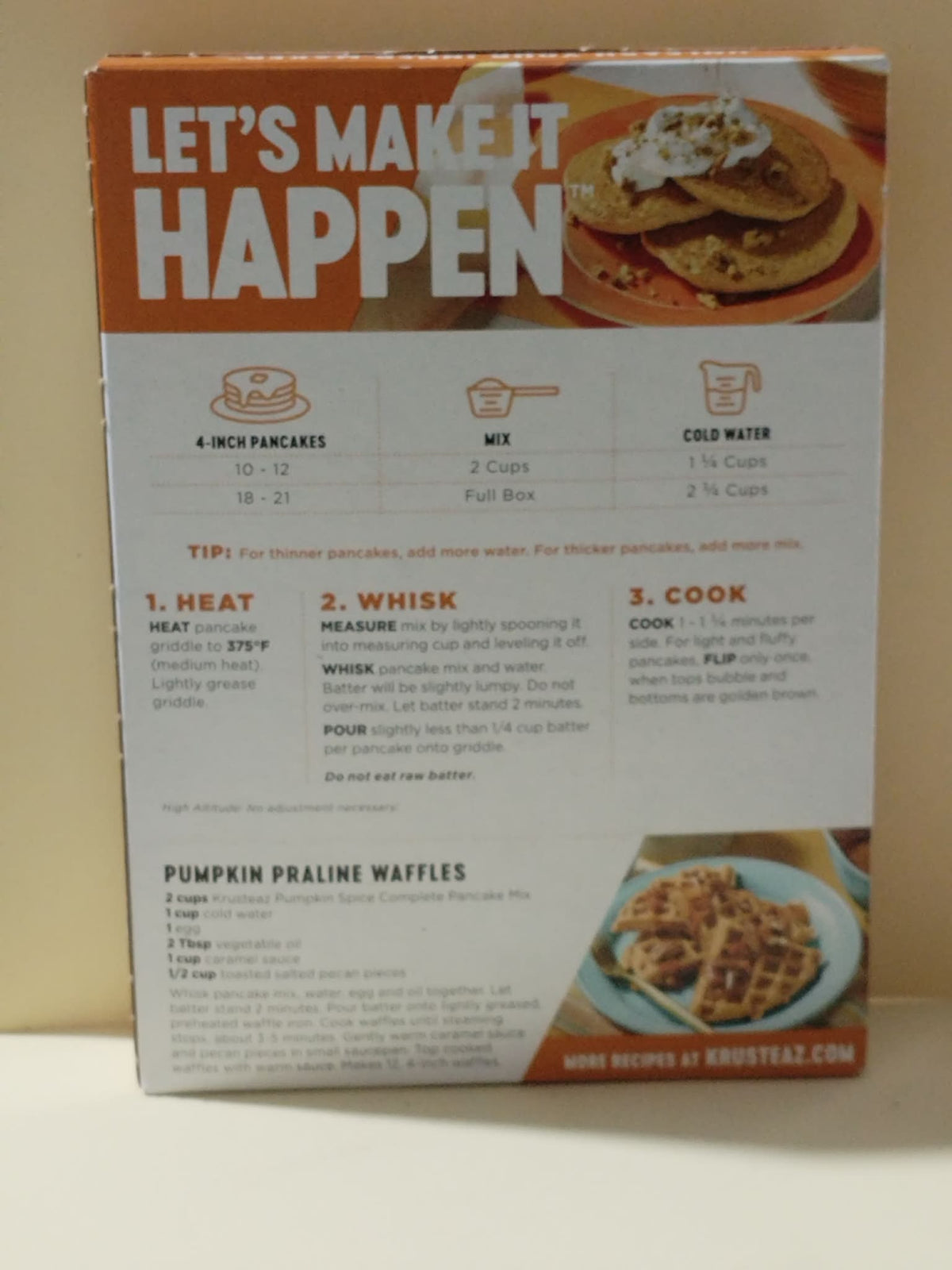 krusteaz light & fluffy pumpkin spice complete pancake mix
