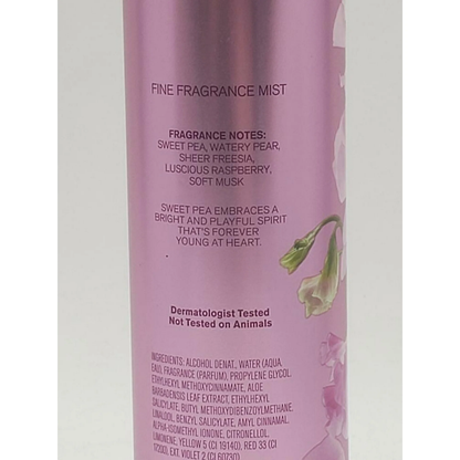 Bath & Body Works Sweet Pea Fine Fragrance Body Mist Spray 8 oz
