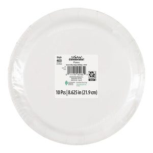 Striped Happy Birthday Disposable Paper Plates, 9", Blue/Green, 10 Pieces, by Way To Celebrate
