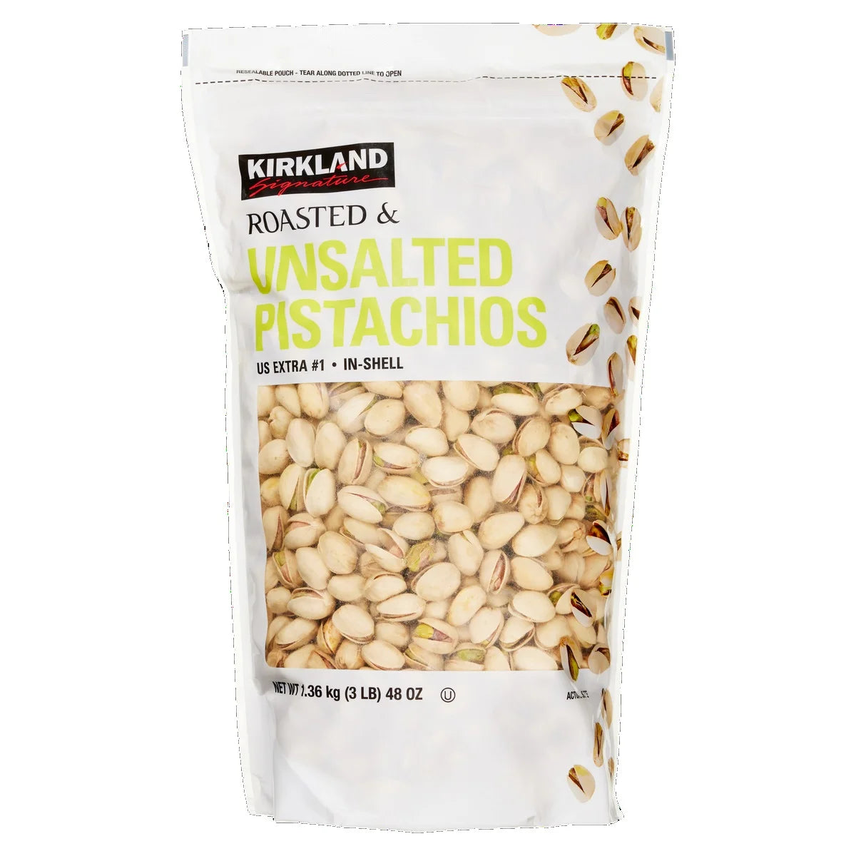 Kirkland Signature In-Shell Pistachios, Roasted and Unsalted, 3 Pounds