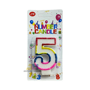 Glitter Coloful Number Candle Happy Birthday Cake Candle Decoration#5