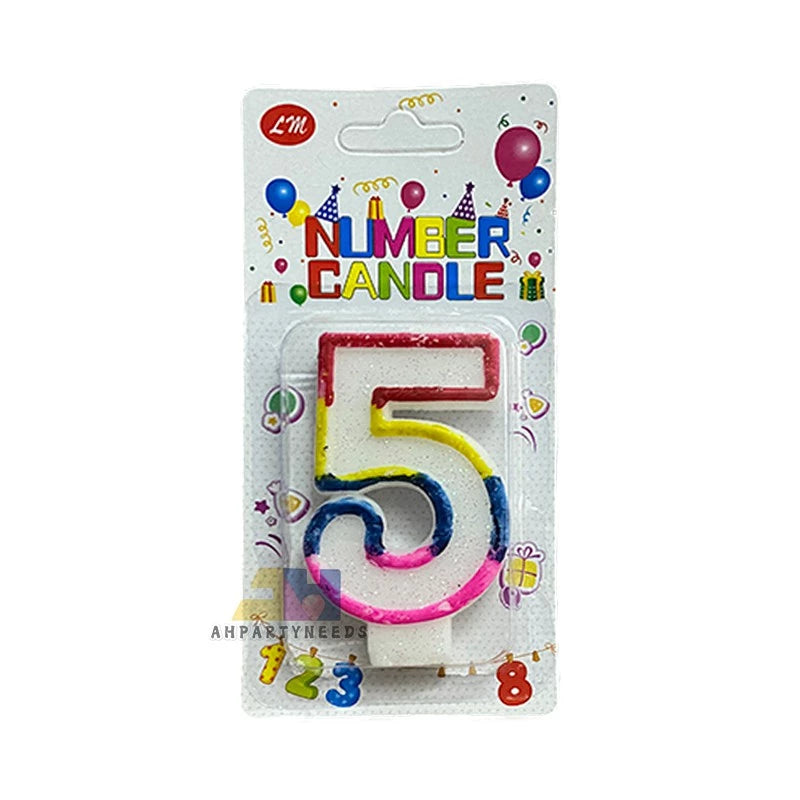 Glitter Coloful Number Candle Happy Birthday Cake Candle Decoration#5