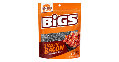 Bigs Sizzlin' Bacon Flavored Sunflower Seeds, 3.63 oz. Bags