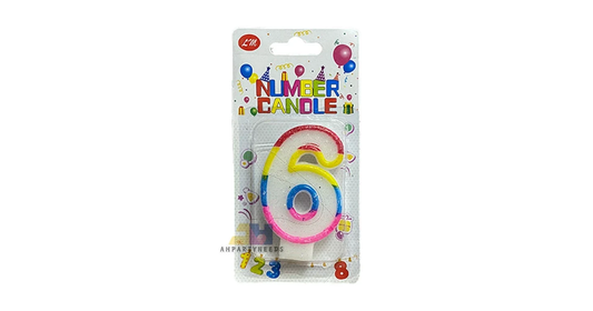 Glitter Coloful Number Candle Happy Birthday Cake Candle Decoration#6