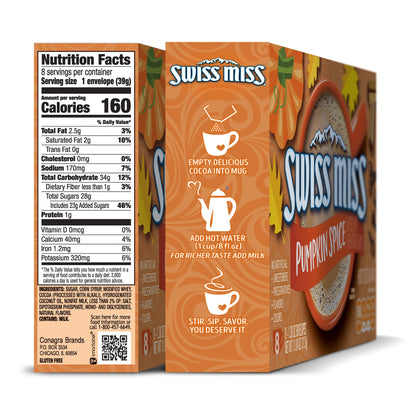 Swiss Miss Pumpkin Spice Flavored Hot Cocoa Mix, 1.38 oz., 8-Count Envelopes