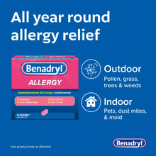 Load image into Gallery viewer, Benadryl Ultratabs Antihistamine Cold &amp; Allergy Relief Tablets, 24 Count

