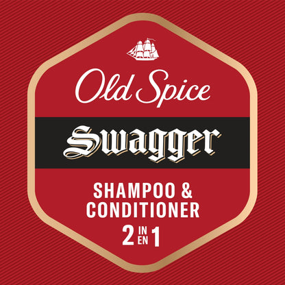 Old Spice Swagger 2in1 Shampoo and Conditioner for Men, for All Hair Types, 3 fl oz