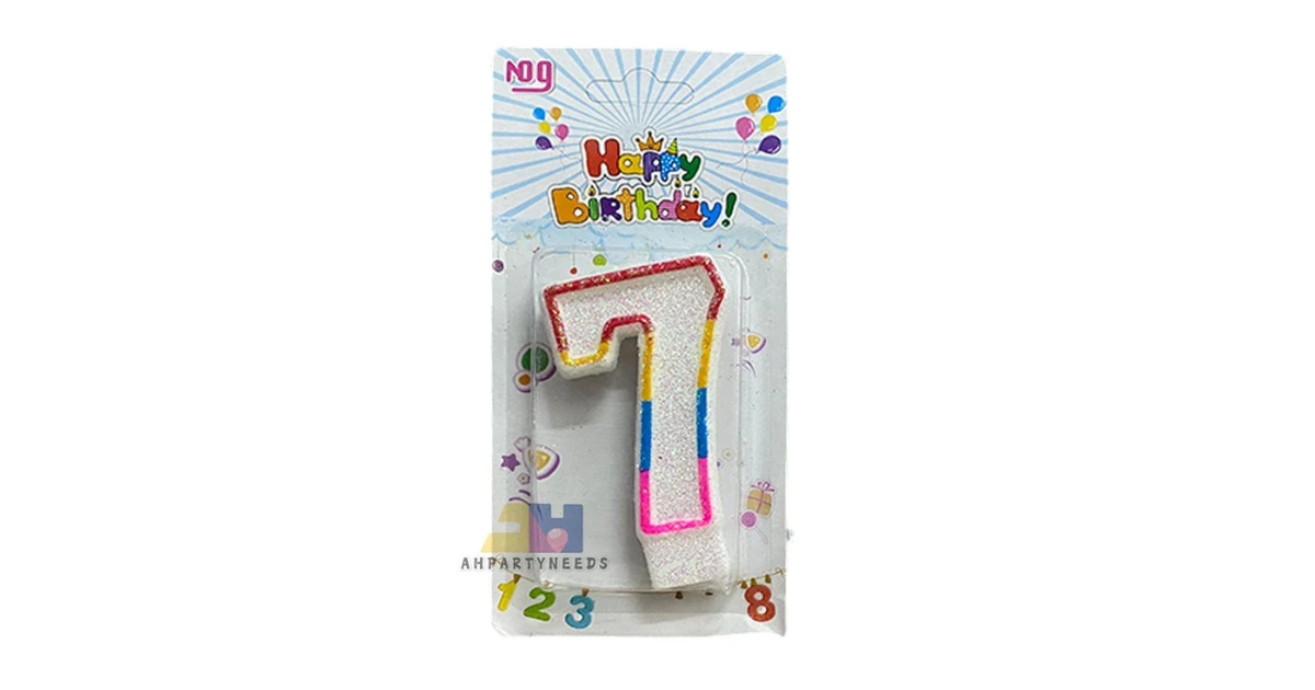 Glitter Coloful Number Candle Happy Birthday Cake Candle Decoration#7
