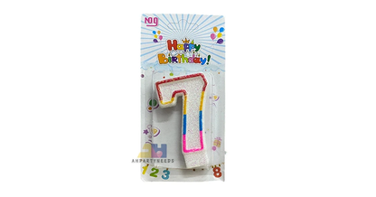 Glitter Coloful Number Candle Happy Birthday Cake Candle Decoration#7