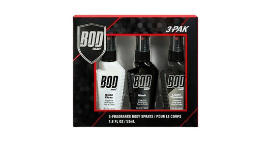Bod Man Body Spray Pack of 3 Styles, Black
