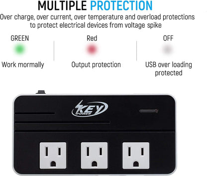 Power 230-Watt Step Down 220V to 110V Voltage Converter & International Travel Adapter
