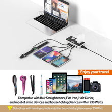 Load image into Gallery viewer, Power 230-Watt Step Down 220V to 110V Voltage Converter &amp; International Travel Adapter
