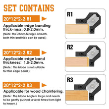 Load image into Gallery viewer, Chamfering Edge Band Trimmer,Adjustable Edge Banding Trimmer,veneers,Hand Planer,Edge Banding Tools.(Handle + R1, R2 Blade)
