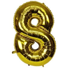 Gold Foil Number Foil Balloon  #"8"