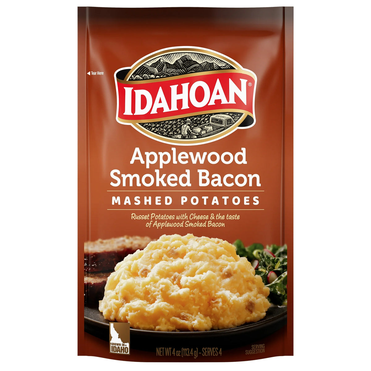 Idahoan Applewood Smoked Bacon Mashed Potatoes Side Dish, 4 oz