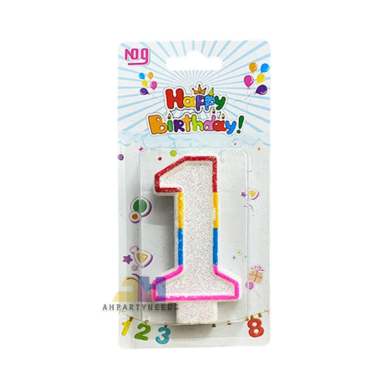 Glitter Coloful Number Candle Happy Birthday Cake Candle Decoration#1