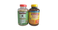 Load image into Gallery viewer, Bundle Nature made Super C w/ vit.D3&amp; zinc 200 + Kirkland Vitamin E 500 softgel
