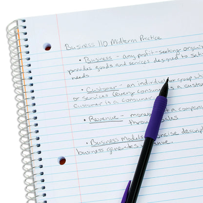 Pen+Gear College Ruled Poly 1-Subject Notebook with Inside Pockets, 9" x 11", 100 Heavyweight Sheets