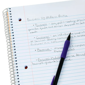Pen+Gear College Ruled Poly 1-Subject Notebook with Inside Pockets, 9" x 11", 100 Heavyweight Sheets