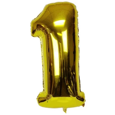 Gold Foil Number Foil Balloon  #"1"