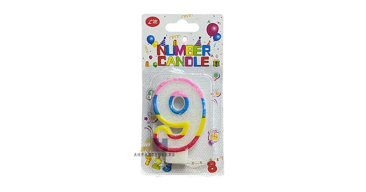Glitter Coloful Number Candle Happy Birthday Cake Candle Decoration#9