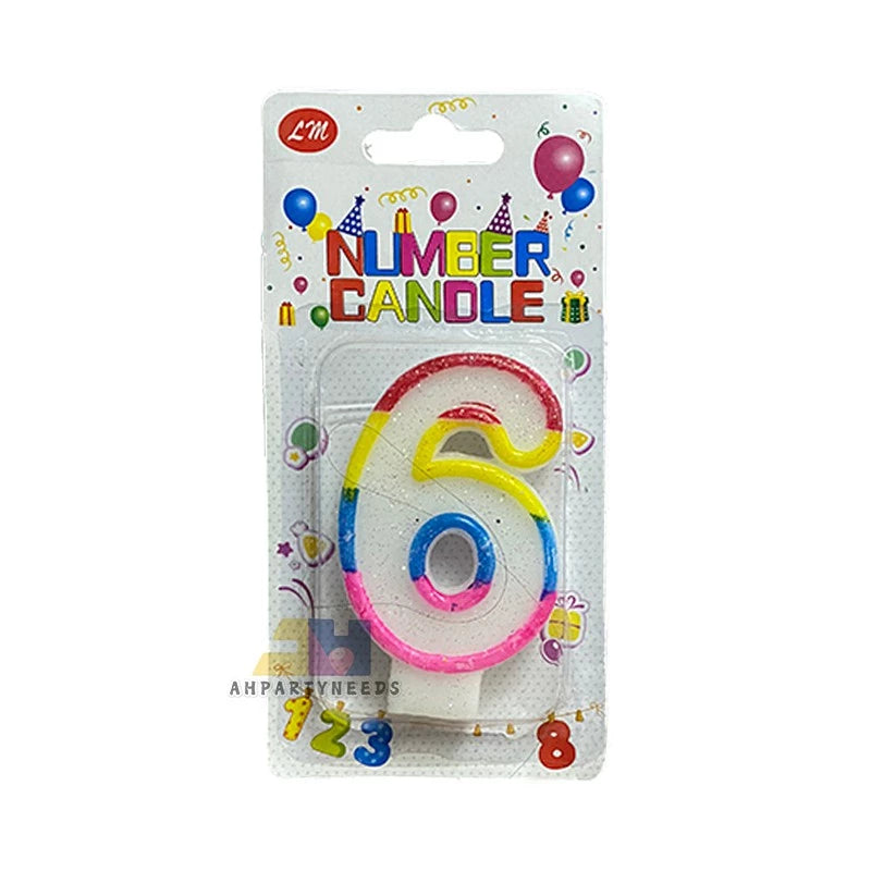 Glitter Coloful Number Candle Happy Birthday Cake Candle Decoration#6
