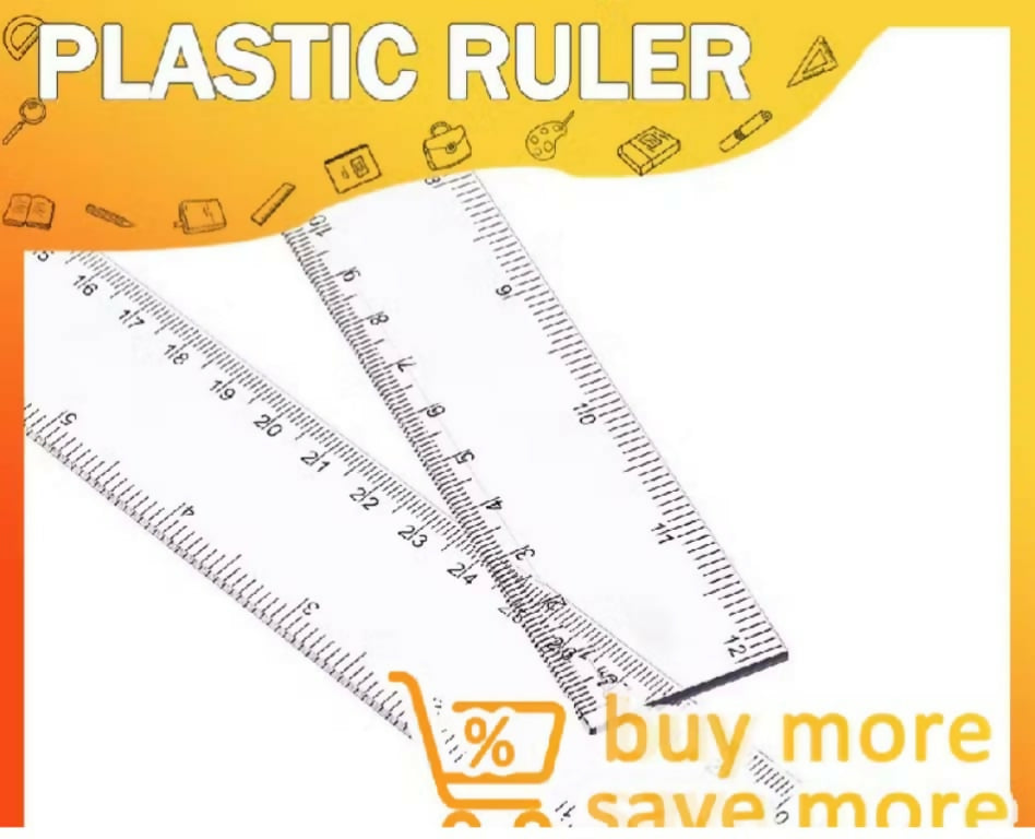 Clear plastic ruler 12inch standard rulers straight ruler measuring draw