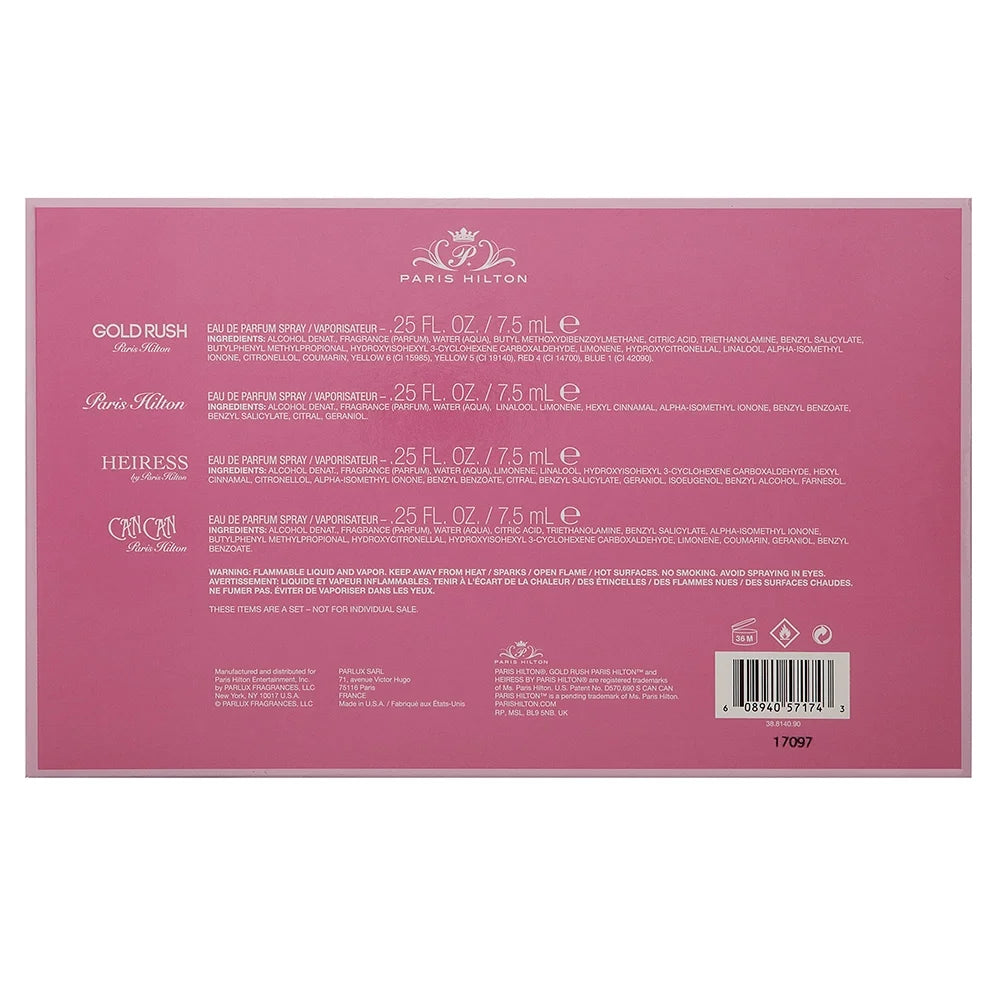 Paris Hilton Eau de Parfum Coffret Set for Women, 4 Piece