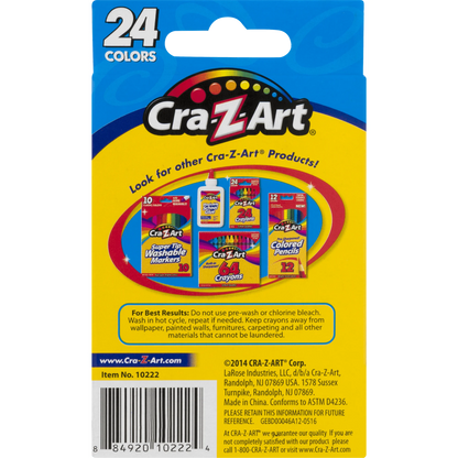 Cra-Z-Art Washable Crayons, 24 Count