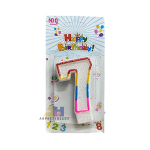 Glitter Coloful Number Candle Happy Birthday Cake Candle Decoration#7