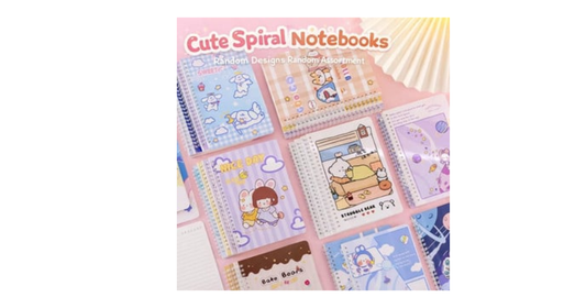 A5 Spiral Notebook Set Student Writing Notebook Cute Design
