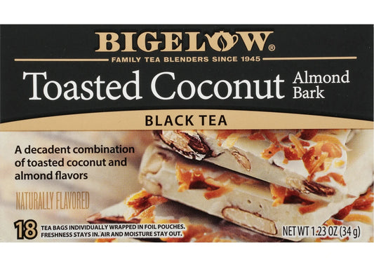 Bigelow Toasted Coconut Almond Bark, Black Tea Bags, 18 Count