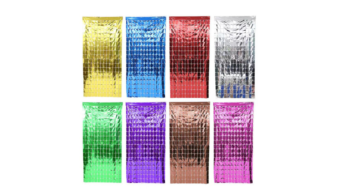 Square Shape Tinsel Foil Fringe Curtain for Party/pink/gold/sky blue