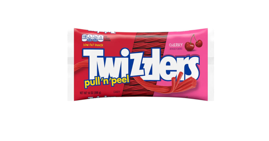 Twizzlers Pull 'N' Peel Cherry Flavored Licorice Style Low Fat Candy, Bag 14 oz