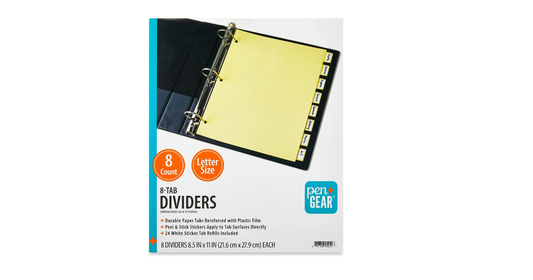 Pen+Gear 8-Tab Insert Dividers