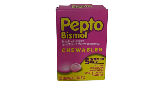 Pepto Bismol Chewable Tablets, Indigestion and Anti-Diarrhea Stomach Relief, Original, 30 Count