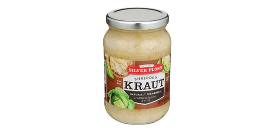 Silver Floss Shredded Sauerkraut, 16 Ounce Glass Jar 454g